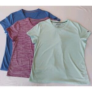 Champion Women's Short Sleeve‎ Crew Neck T-Shirt Size XL 3 Pack Blue And Purple